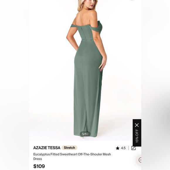 Azazie Bridesmaid Dress - Spa Color (Size 12) - Picture 7 of 7